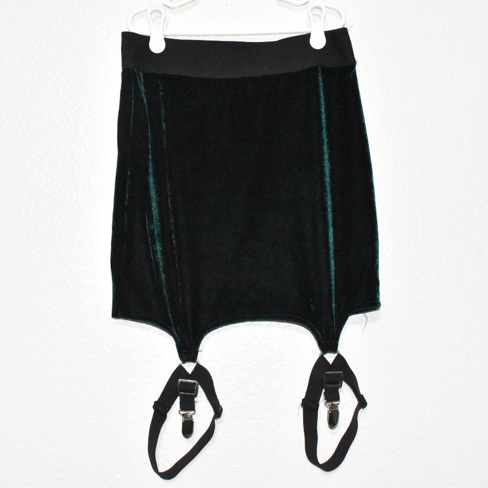 Killstar Cassandra Green Velvet Mini Skirt